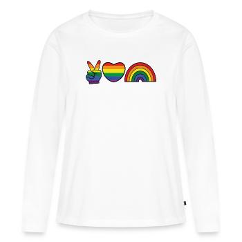 Rainbow Heart Equality Lgbt Homo - T-shirt manches longues Premium bio Femme - blanc - Devant - Julia (174cm)