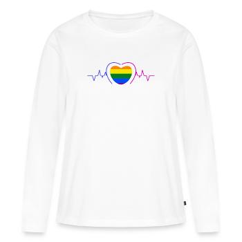 LGBT Heart Pride Gay Gay Sexualité Droits humains - T-shirt manches longues Premium bio Femme - blanc - Devant - Julia (174cm)