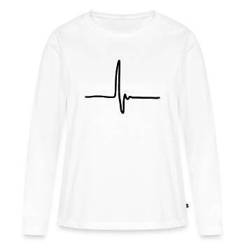 Caresser - T-shirt manches longues Premium bio Femme - blanc - Devant - Julia (174cm)
