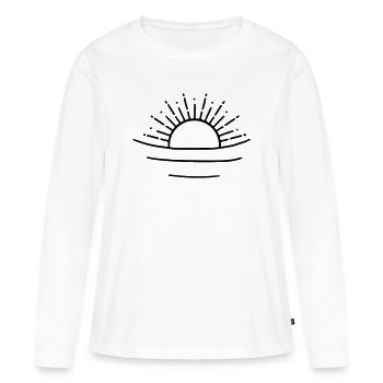 soleil détendu - T-shirt manches longues Premium bio Femme - blanc - Devant - Julia (174cm)