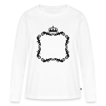 Cadre avec couronne cadre décoratif pour photo - T-shirt manches longues Premium bio Femme - blanc - Devant - Julia (174cm)