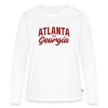 Atlanta Georgia Vintage Script - Frauen Premium Bio Langarmshirt - Weiß - Vorne - Julia (174cm)