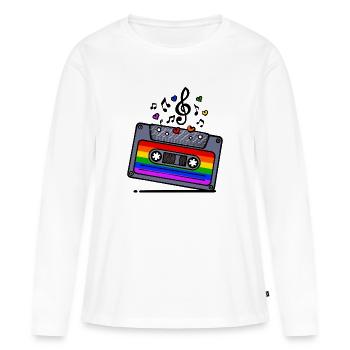 Sexualité LGBT Cool Arc-en-ciel Égalité - T-shirt manches longues Premium bio Femme - blanc - Devant - Julia (174cm)