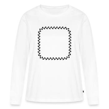 Feuille de cadre - T-shirt manches longues Premium bio Femme - blanc - Devant - Julia (174cm)