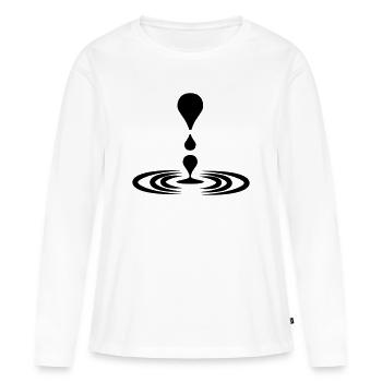 Goutte d’eau logo pleine conscience - T-shirt manches longues Premium bio Femme - blanc - Devant - Julia (174cm)