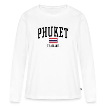 Motif du drapeau de Phuket Thaïlande - T-shirt manches longues Premium bio Femme - blanc - Devant - Julia (174cm)