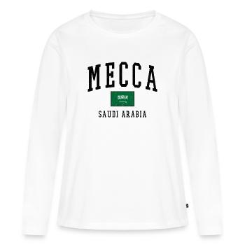 Mecque, Arabie Saoudite : Conception du drapeau - T-shirt manches longues Premium bio Femme - blanc - Devant - Julia (174cm)