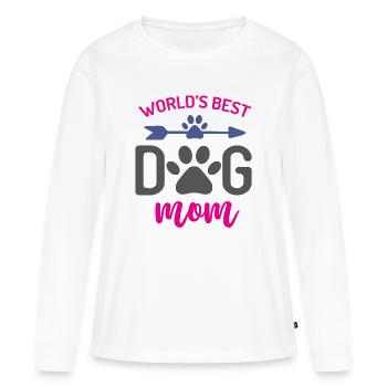 World's Best Dog Mom - Women's Premium Organic Long Sleeve Shirt - white - Front - Julia (174cm)