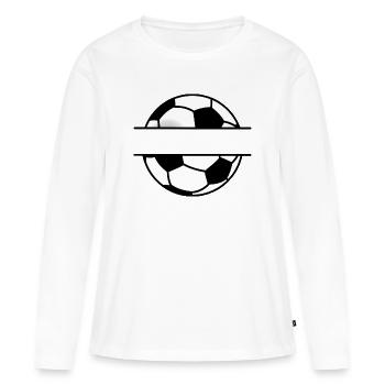Plaque signalétique du football - T-shirt manches longues Premium bio Femme - blanc - Devant - Julia (174cm)