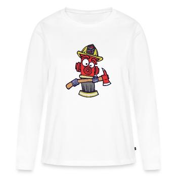 Extincteurs Pompiers Protection incendie Pompier - T-shirt manches longues Premium bio Femme - blanc - Devant - Julia (174cm)