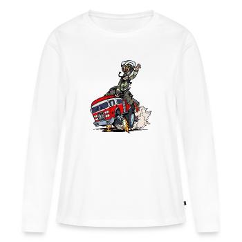 Feuerwehr Brandschutz Feuerwehrauto Lebensretter - Frauen Premium Bio Langarmshirt - Weiß - Vorne - Julia (174cm)