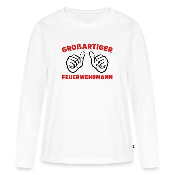 Feuerwehrmann Statement Feuerwehr Lebensretter - Frauen Premium Bio Langarmshirt - Weiß - Vorne - Julia (174cm)