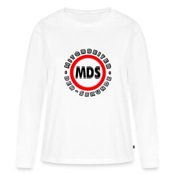 Employé du deuxième Prix de reconnaissance - T-shirt manches longues Premium bio Femme - blanc - Devant - Julia (174cm)