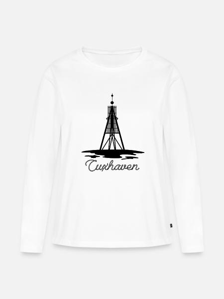 Kugelbake Cuxhaven - Frauen Premium Bio Langarmshirt - Weiß