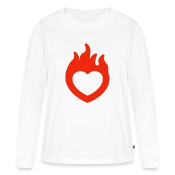 Saint-Valentin, Saint-Valentin, Saint-Valentin - T-shirt manches longues Premium bio Femme - blanc - Devant - Julia (174cm)