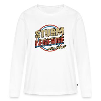 Sturm Legende - Frauen Premium Bio Langarmshirt - Weiß - Vorne - Julia (174cm)