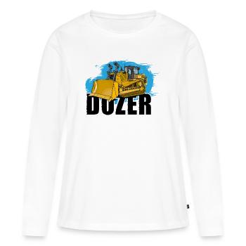 Bulldozer ou bulldozer - T-shirt manches longues Premium bio Femme - blanc - Devant - Julia (174cm)