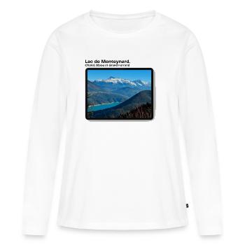Lac de monteynard - T-shirt manches longues Premium bio Femme - blanc - Devant - Julia (174cm)