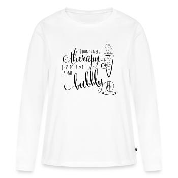 Just pour me bubbly – prosecco humor - T-shirt manches longues Premium bio Femme - blanc - Devant - Julia (174cm)