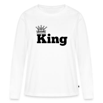 Roi 1 - T-shirt manches longues Premium bio Femme - blanc - Devant - Julia (174cm)
