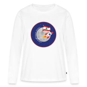 Agence spatiale libanaise - T-shirt manches longues Premium bio Femme - blanc - Devant - Julia (174cm)