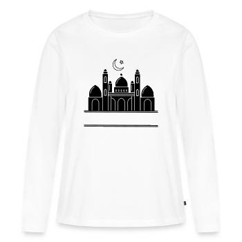 Moschee religiöses Bethaus mit Textleiste - Frauen Premium Bio Langarmshirt - Weiß - Vorne - Julia (174cm)