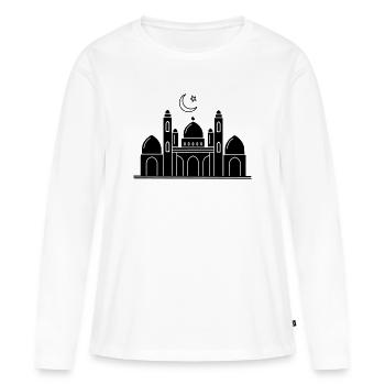 Mosquée lieu de culte religieux - T-shirt manches longues Premium bio Femme - blanc - Devant - Julia (174cm)