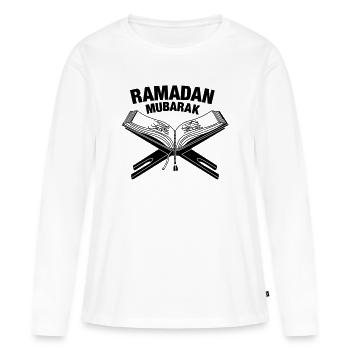 Coran Ramadan Moubarak - T-shirt manches longues Premium bio Femme - blanc - Devant - Julia (174cm)