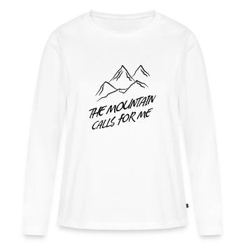 Montagnes Sommets de montagne Randonneurs Randonnée Déclaration Sommet - T-shirt manches longues Premium bio Femme - blanc - Devant - Julia (174cm)