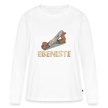Ebeniste - T-shirt manches longues Premium bio Femme - blanc - Devant - Julia (174cm)