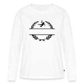 Handballer-Monogramm im Lorbeerkranz - Frauen Premium Bio Langarmshirt - Weiß - Vorne - Julia (174cm)