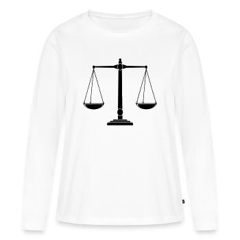 Balance du plat - T-shirt manches longues Premium bio Femme - blanc - Devant - Julia (174cm)
