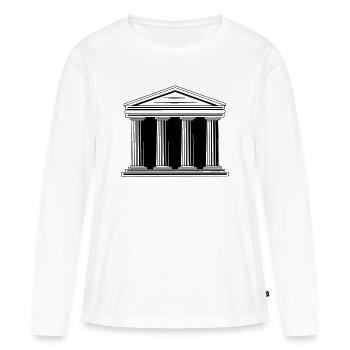 Logo du palais de justice - T-shirt manches longues Premium bio Femme - blanc - Devant - Julia (174cm)