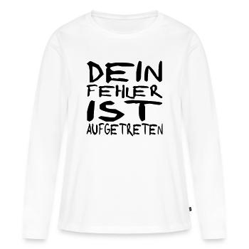 fehler aufgetreten - Frauen Premium Bio Langarmshirt - Weiß - Vorne - Julia (174cm)