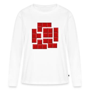 chocolat, I love chocolate, accro au chocolat - T-shirt manches longues Premium bio Femme - blanc - Devant - Julia (174cm)
