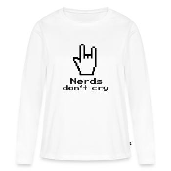 Les nerds ne pleurent pas! ringard, informatique, informatique, programmeur - T-shirt manches longues Premium bio Femme - blanc - Devant - Julia (174cm)