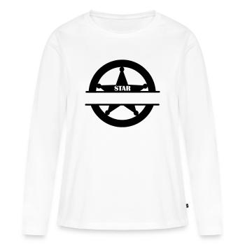 Marschallstern im Kreismonogramm - Frauen Premium Bio Langarmshirt - Weiß - Vorne - Julia (174cm)
