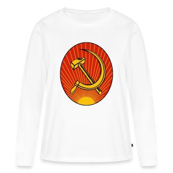 Marteau et faucille - T-shirt manches longues Premium bio Femme - blanc - Devant - Julia (174cm)