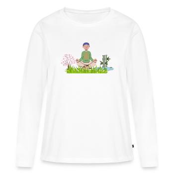 guerrier - T-shirt manches longues Premium bio Femme - blanc - Devant - Julia (174cm)