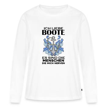 Boote Motorboot Boot - Frauen Premium Bio Langarmshirt - Weiß - Vorne - Julia (174cm)