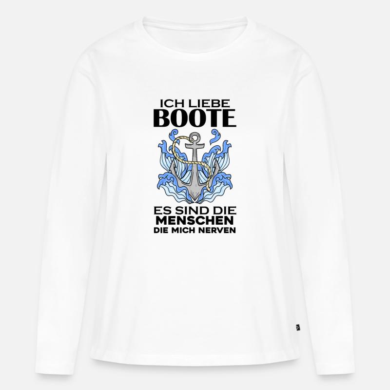 Boote Motorboot Boot - Frauen Premium Bio Langarmshirt - Weiß