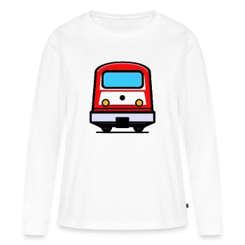 Métro, locomotive, train - T-shirt manches longues Premium bio Femme - blanc - Devant - Julia (174cm)