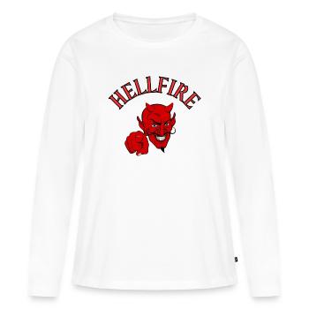 diable, satan, diable, hellfire - T-shirt manches longues Premium bio Femme - blanc - Devant - Julia (174cm)