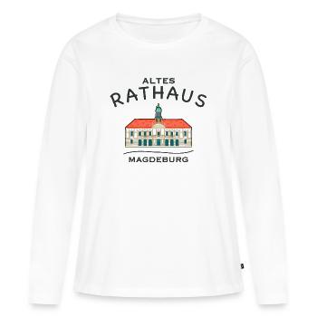 Magdeburg, Historisches Altes Rathaus - Frauen Premium Bio Langarmshirt - Weiß - Vorne - Julia (174cm)