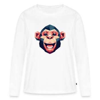 Polygon-Affe - Frauen Premium Bio Langarmshirt - Weiß - Vorne - Julia (174cm)