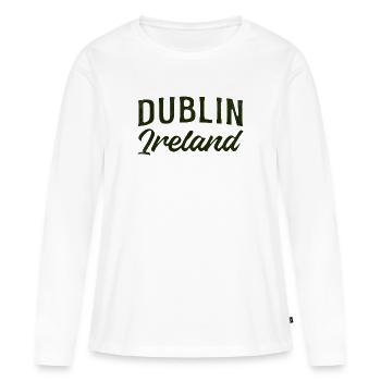 Dublin Irland Script Typografie - Frauen Premium Bio Langarmshirt - Weiß - Vorne - Julia (174cm)