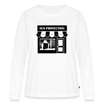 Stores rideaux 31 - T-shirt manches longues Premium bio Femme - blanc - Devant - Julia (174cm)