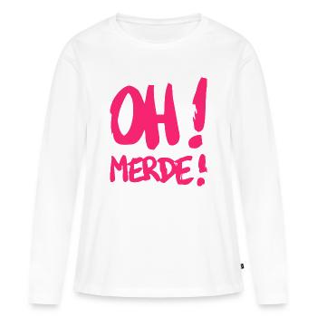 Merde - T-shirt manches longues Premium bio Femme - blanc - Devant - Julia (174cm)