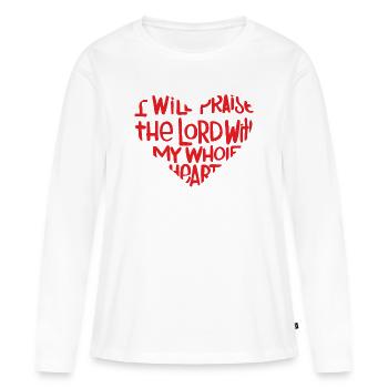 Von ganzem Herzen - Frauen Premium Bio Langarmshirt - Weiß - Vorne - Julia (174cm)