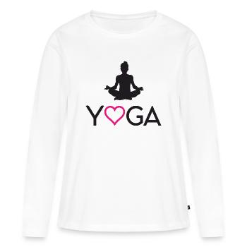 Yoga - T-shirt manches longues Premium bio Femme - blanc - Devant - Julia (174cm)